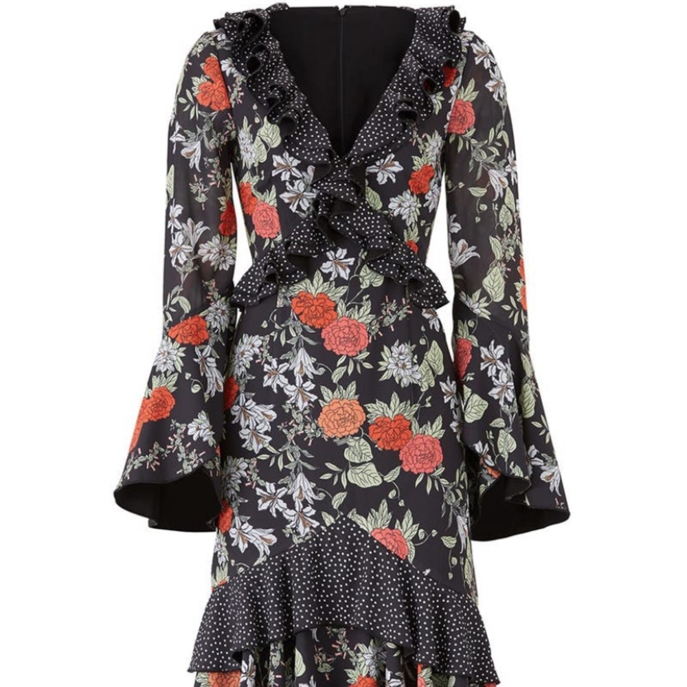Black floral astral dress